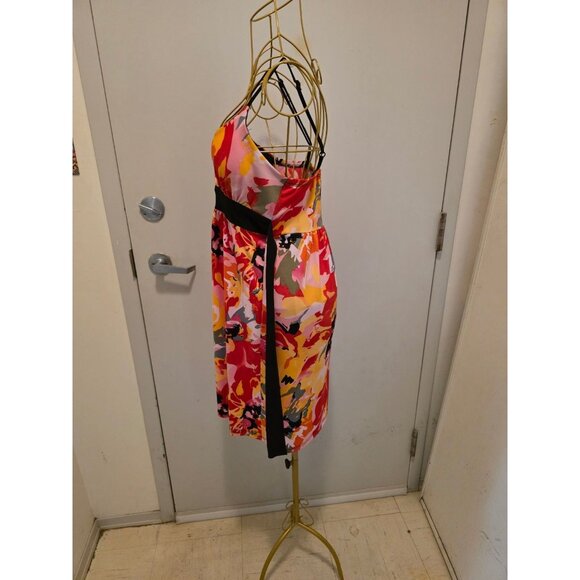 Poet Spaghetti Straps Floral Print Dress Size M Colorful V-Neck - Picture 5 of 16